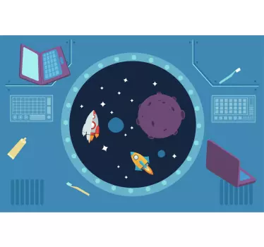 Autocolantes decorativos de efeitos visuais Vistas para o espaço  - TenStickers