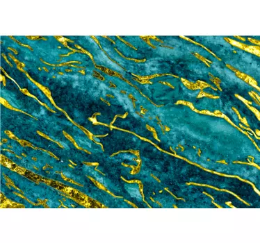 Vinil para móveis Efeito de mármore azul e dourado - TenStickers