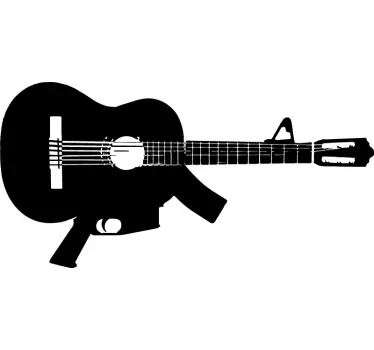 Vinil decorativo guitarra metrelhadora - TenStickers
