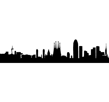 Autocolante decorativo skyline Barcelona - TenStickers