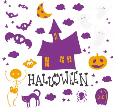 Autocolante decorativo símbolos do Halloween - TenStickers