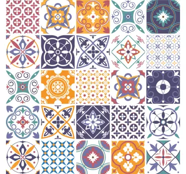 Vinil para móveis Padrão de mosaico colorido - TenStickers