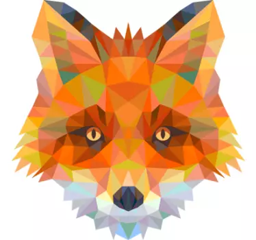 Vinil decorativo cabeça de raposa geométrica - TenStickers