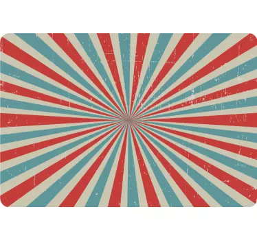 Autocolante decorativo para PC Padrão retro pré-lavagem azul e ve - TenStickers