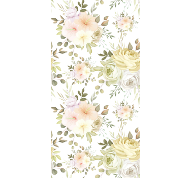 vinil decorativo para janelasde belo padrão floral sem costura - TenStickers