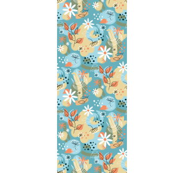 vinil decorativo para janelasde fundo plano floral abstrato - TenStickers