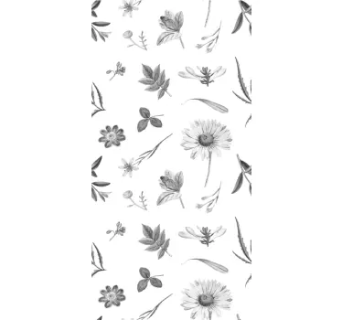 Vinil para frigorífico Flores cinza sprint - TenStickers
