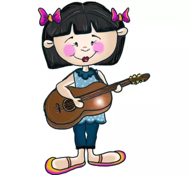 autocolante da menina do guitarrista - TenStickers