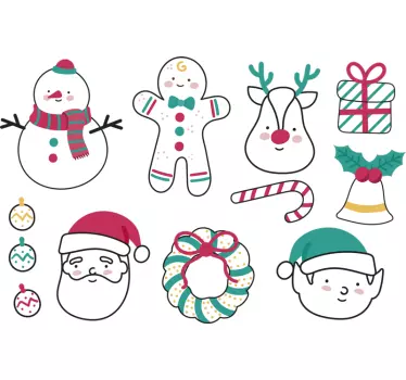 Autocolante decorativo figuras natalícias - TenStickers