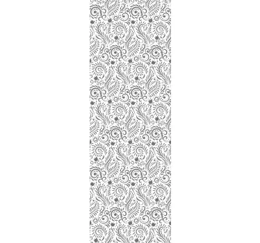 Vinil para chuveiro Fundo de flores ornamentais vintage - TenStickers