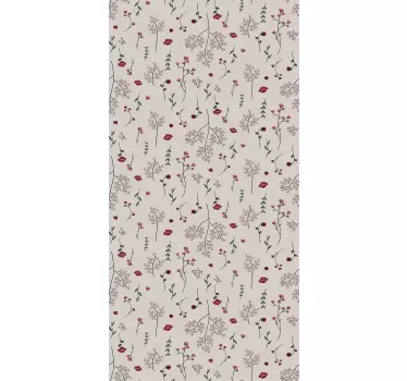 Vinil para frigorífico Padrão floral vermelho minimalista - TenStickers
