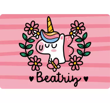 Autocolante decorativo para PC Unicórnio de flor fofo - TenStickers