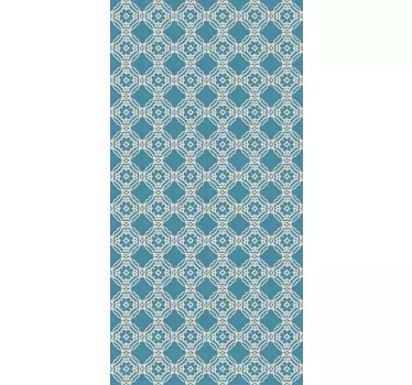 Vinil para frigorífico Padrão vintage antigo em azul e branco - TenStickers