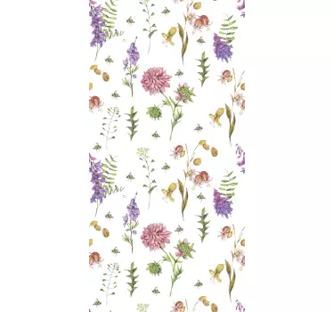 Vinil para frigorífico Flores silvestres minimalistas multicolori - TenStickers