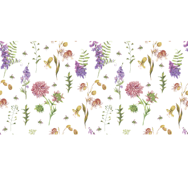 Vinil para móveis Flores silvestres minimalistas multicoloridas - TenStickers