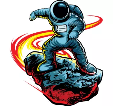 Autocolante videojogos surfando no espaço - TenStickers