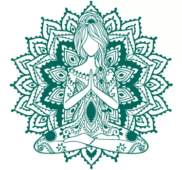 Autocolantes decorativos de padrões abstratos Mandala com mulher  - TenStickers
