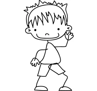 Adesivo decorativo de menino acenando - TenStickers
