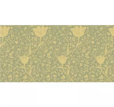 Vinil para móveis Sublte padrão floral dourado e verde - TenStickers