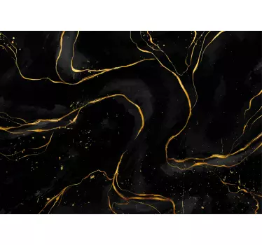 Vinil para móveis Mármore preto e dourado - TenStickers
