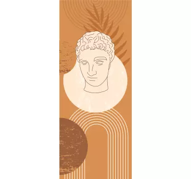 Vinil para porta Escultura antiga mínima de hermes - TenStickers