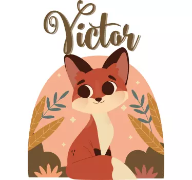 Autocolante para bebé personagem raposa amigável - TenStickers