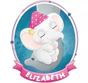 Autocolante para bebé elefante bebé a dormir - TenStickers