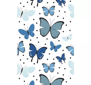 Vinil para frigorífico Asa de borboleta preta e azul - TenStickers