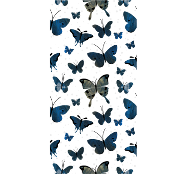 vinil decorativo para janelasde asa de borboleta com glitter azul - TenStickers