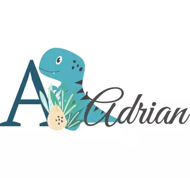 Vinis para quarto infantil Animais fofos dinossauros com nome - TenStickers