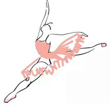 Autocolantes decorativos de ilustrações Bailarina dançando linha  - TenStickers