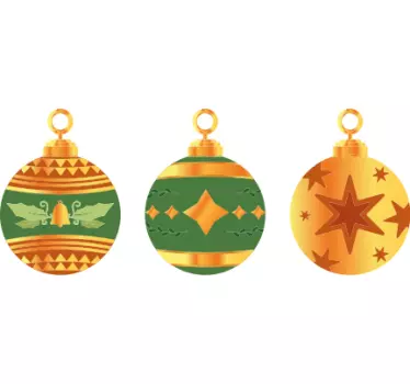 Autocolantes decorativos de Natal Conjunto de enfeites de bola de - TenStickers