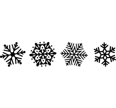 Autocolantes decorativos de Natal Pacote de flocos de neve monocr - TenStickers