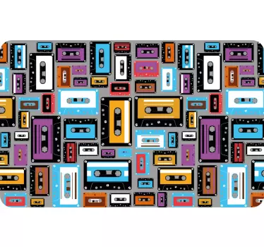Autocolante decorativo para PC Padrão de fita cassete retro anos  - TenStickers