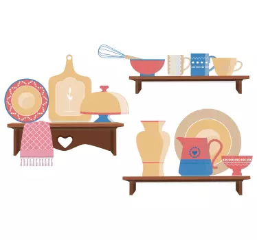 Adesivo autocolante para Cozinha Utensílios de cozinha de cerâmic - TenStickers