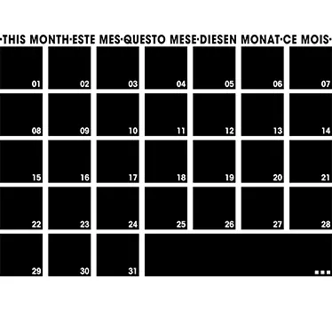Autocolante quadro negro planejador mensal - TenStickers