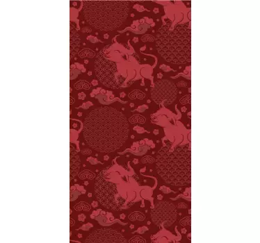 Vinil para frigorífico Padrão vintage estilo chinês - TenStickers