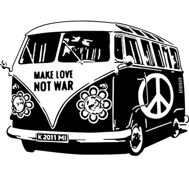 Vinil Decorativo Hippie Van - TenStickers