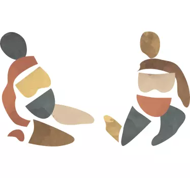 Autocolantes de arte Figuras abstratas tonalidade outonal - TenStickers