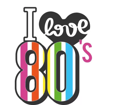 Autocolante vintage amor colorido dos anos 80 - TenStickers
