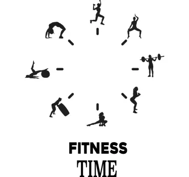 Vinil relógio é hora de fitness - TenStickers