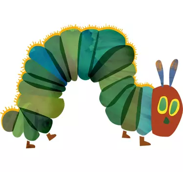 Autocolantes infantis lagarta com fome - TenStickers
