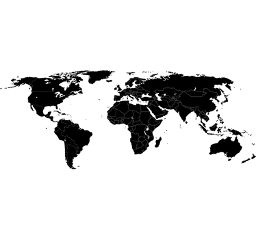 Mural de parede mapa mundo com fronteiras - TenStickers
