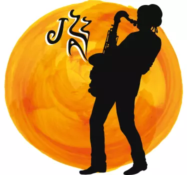 Autocolante de parede saxofonista de jazz - TenStickers