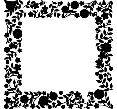 Moldura em vinil autocolante para espelho floral - TenStickers