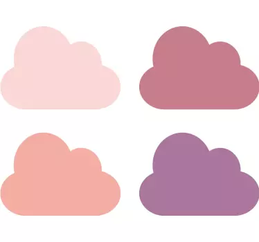 Autocolantes infantis de nuvem tons de rosa - TenStickers