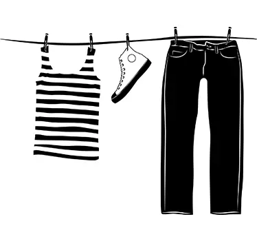 Autocolante decorativo corda de roupas  - TenStickers