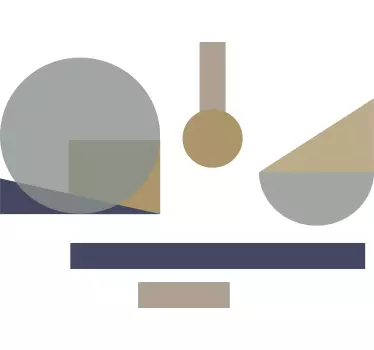 Autocolante sala de estar arranjo geométrico abstrato - TenStickers