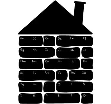 Adesivo ardósia casa alfabeto - TenStickers