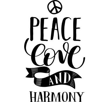 Autocolantes decorativos do Amor Paz amor e harmonia design - TenStickers